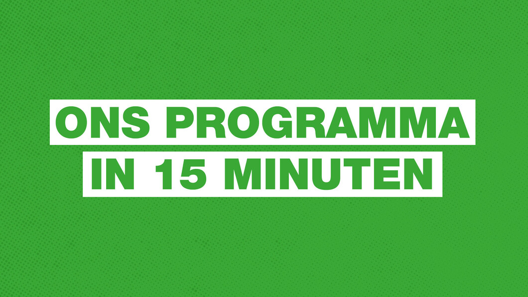 Visual met de tekst: ons programma in 15 minuten