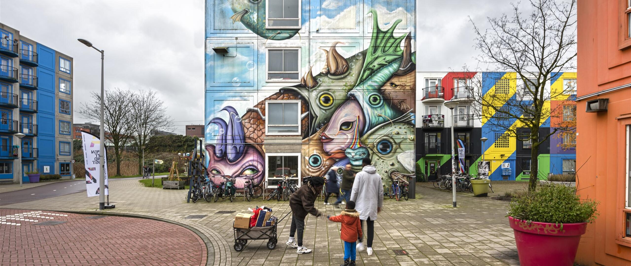 Muurschildering in Amsterdam Zuidoost
