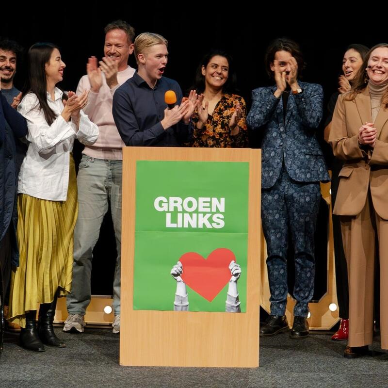 alle kandidaten op het podium